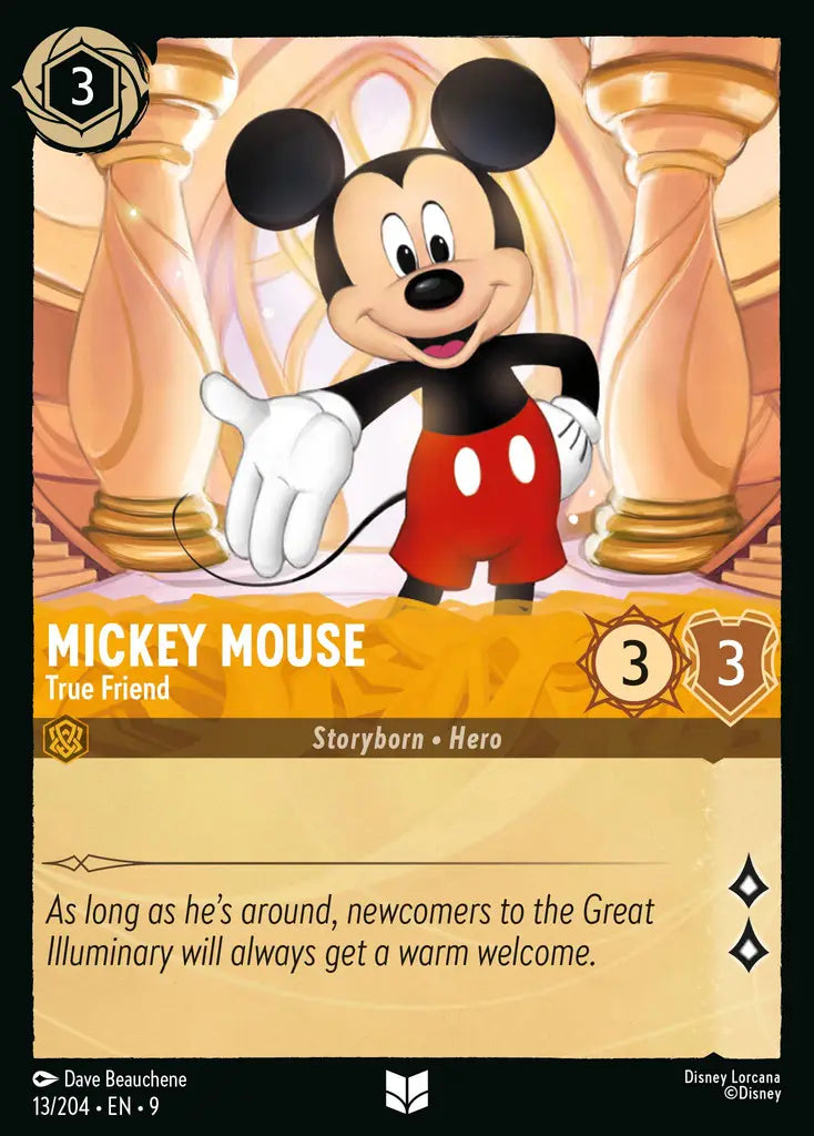 Disney Lorcana Fabled 013/204 Mickey Mouse - True Friend Foil
