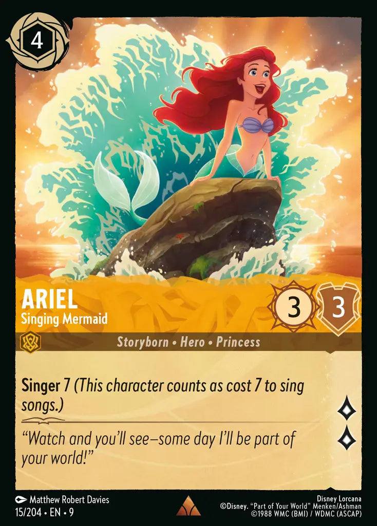 Disney Lorcana Fabled 015/204 Ariel - Singing Mermaid