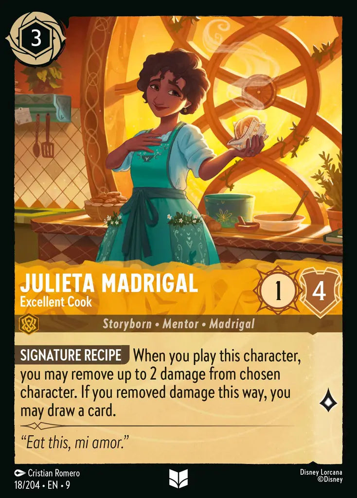 Disney Lorcana Fabled 018/204 Julieta Madrigal - Excellent Cook Foil