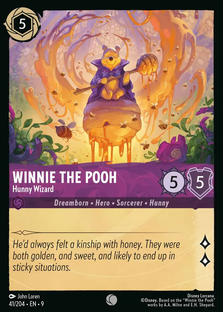 Disney Lorcana Fabled 041/204 Winnie the Pooh - Hunny Wizard Foil