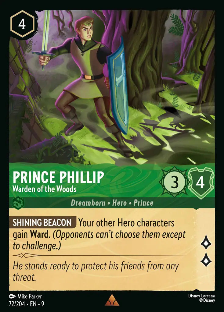 Disney Lorcana Fabled 072/204 Prince Phillip - Warden of the Woods