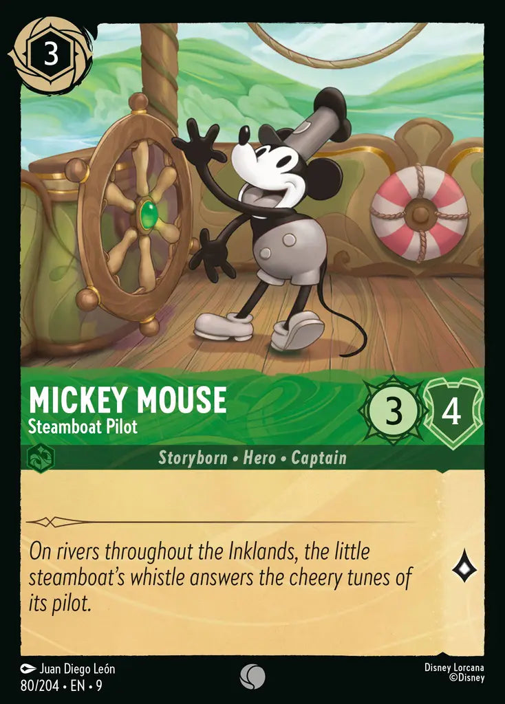 Disney Lorcana Fabled 080/204 Mickey Mouse - Steamboat Pilot