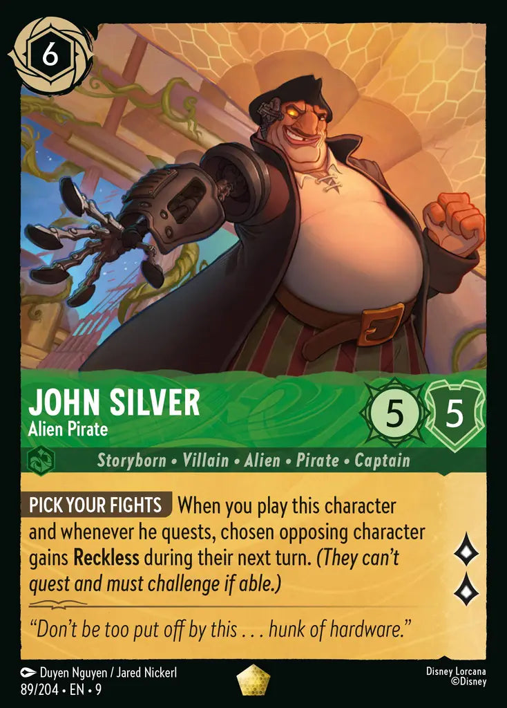 Disney Lorcana Fabled 089/204 John Silver - Alien Pirate