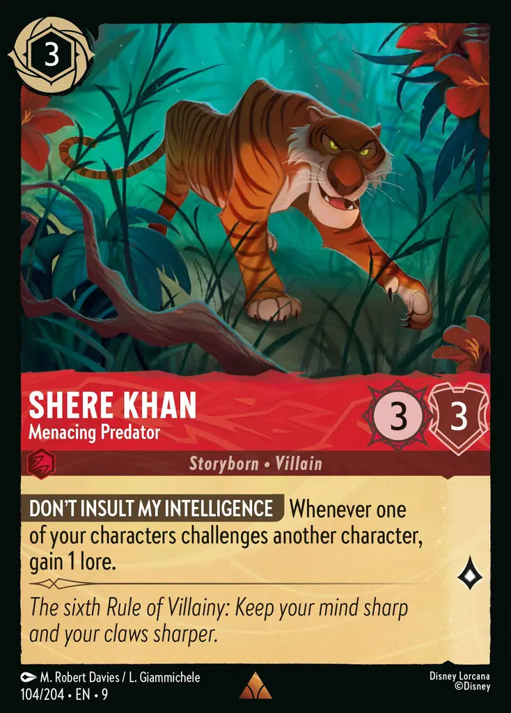 Disney Lorcana Fabled 104/204 Shere Khan - Menacing Predator