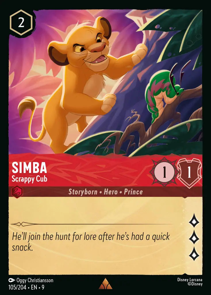 Disney Lorcana Fabled 105/204 Simba - Scrappy Cub Foil