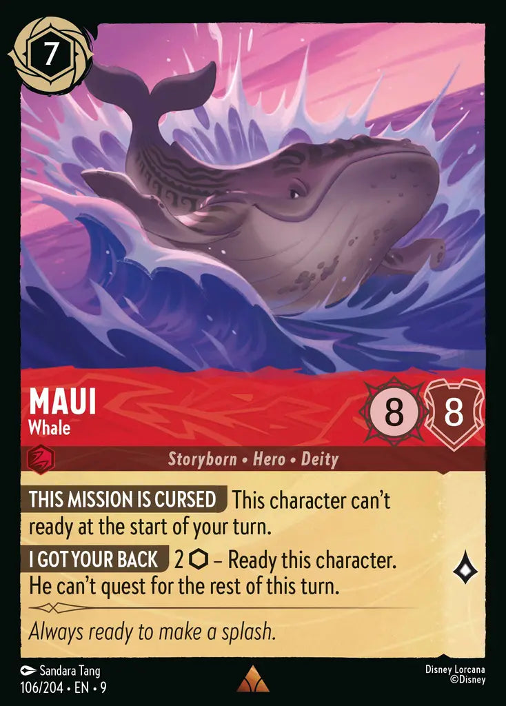 Disney Lorcana Fabled 106/204 Maui - Whale