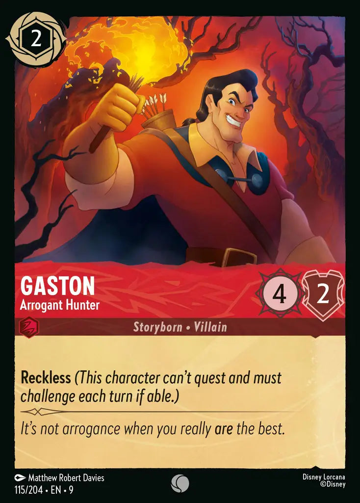Disney Lorcana Fabled 115/204 Gaston - Arrogant Hunter