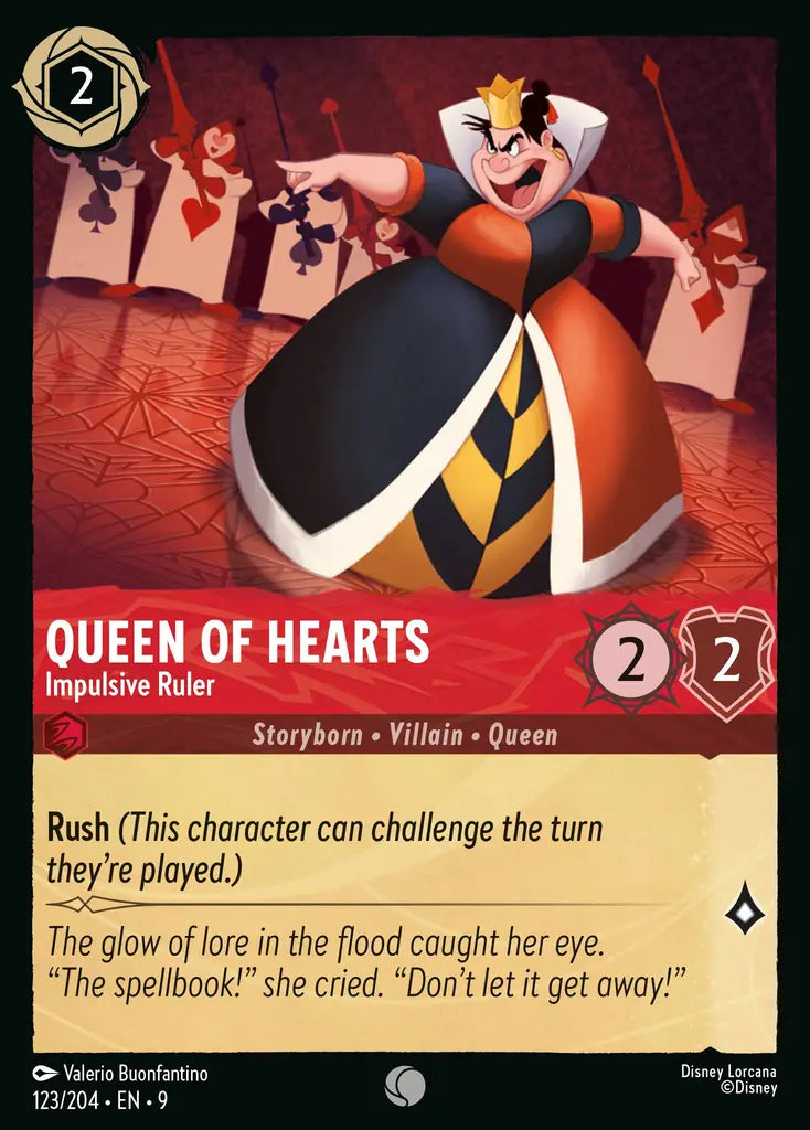 Disney Lorcana Fabled 123/204 Queen of Hearts - Impulsive Ruler Foil