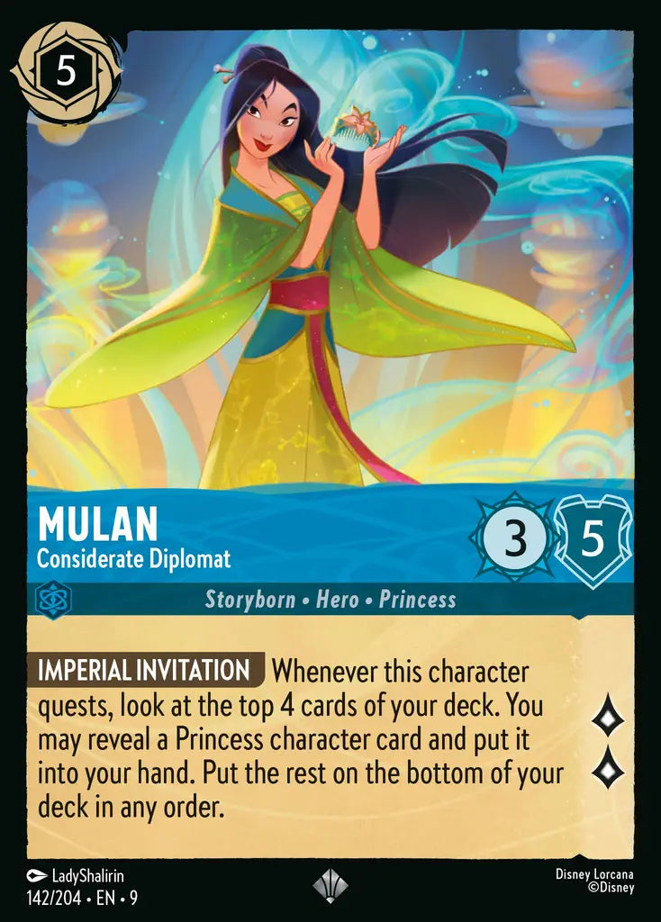 Disney Lorcana Fabled 142/204 Mulan - Considerate Diplomat