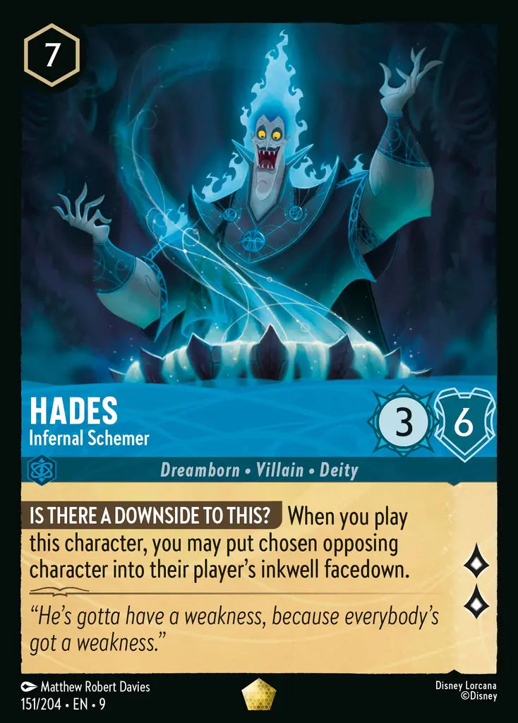 Disney Lorcana Fabled 151/204 Hades - Infernal Schemer