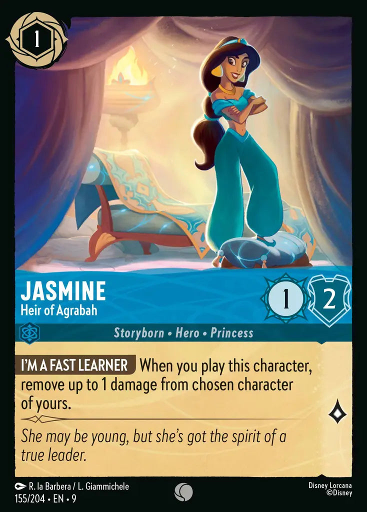 Disney Lorcana Fabled 155/204 Jasmine - Heir of Agrabah Foil