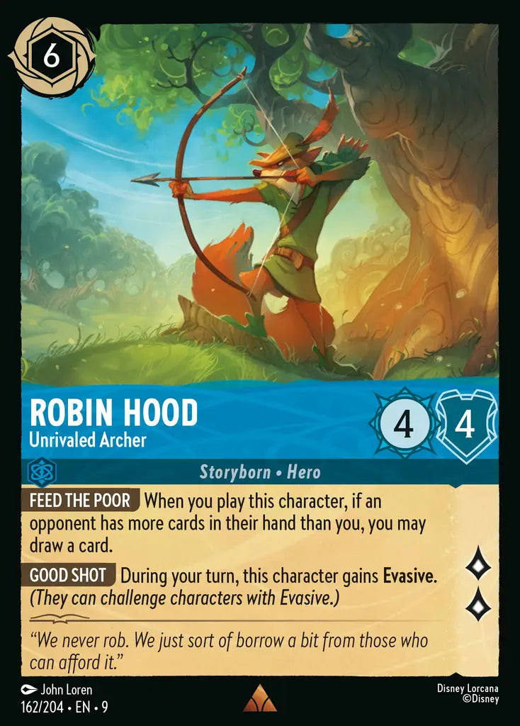 Disney Lorcana Fabled 162/204 Robin Hood - Unrivaled Archer