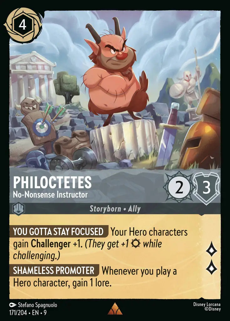 Disney Lorcana Fabled 171/204 Philoctetes - No-Nonsense Instructor Foil