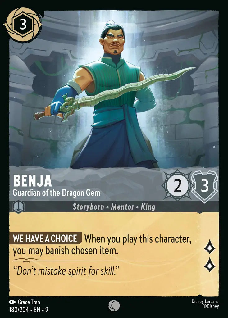 Disney Lorcana Fabled 180/204 Benja - Guardian of the Dragon Gem