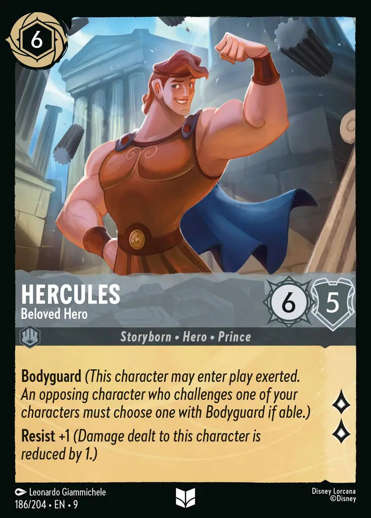Disney Lorcana Fabled 186/204 Hercules - Beloved Hero