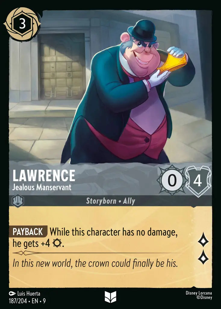 Disney Lorcana Fabled 187/204 Lawrence - Jealous Manservant