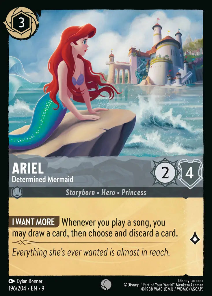 Disney Lorcana Fabled 196/204 Ariel - Determined Mermaid