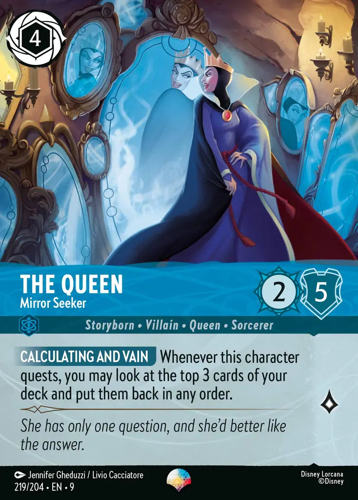 Disney Lorcana Fabled 219/204 The Queen - Mirror Seeker Epic