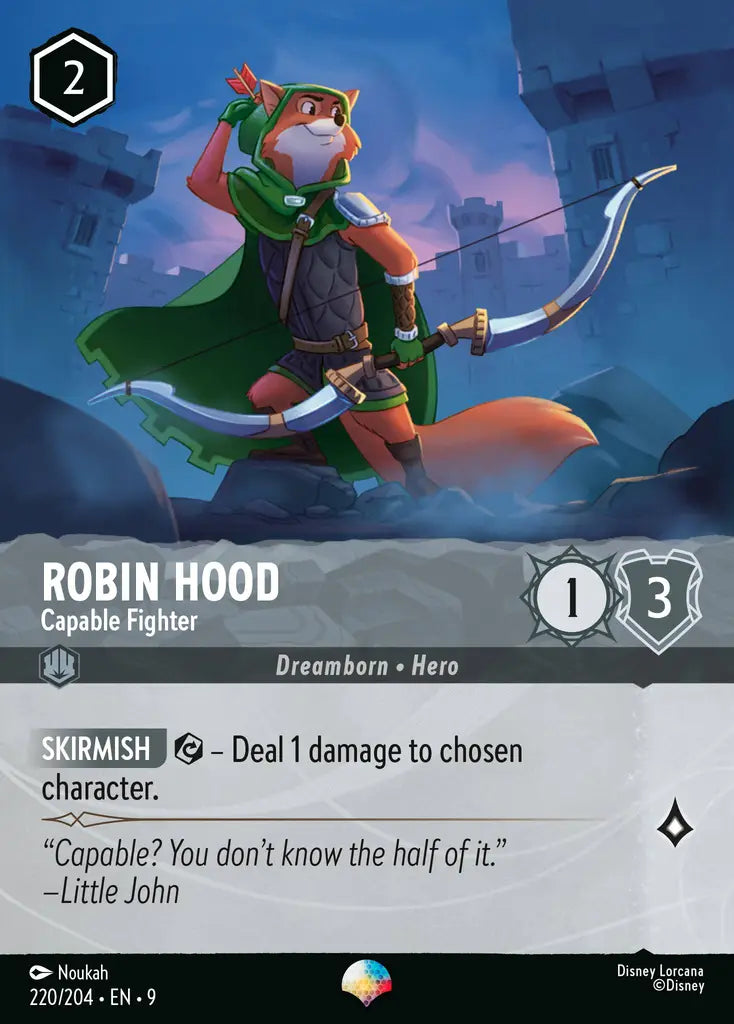 Disney Lorcana Fabled 220/204 Robin Hood - Capable Fighter Epic