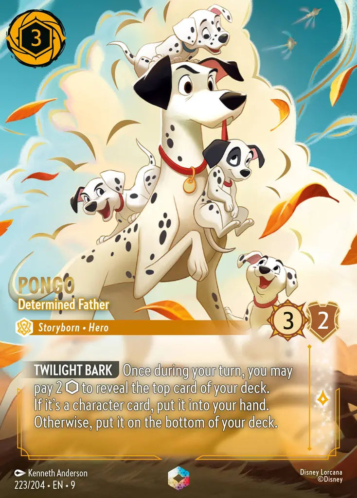 Disney Lorcana Fabled 223/204 Pongo - Determined Father Enchanted
