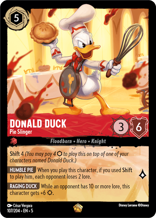 Disney Lorcana Shimmering Skies 107/204 Donald Duck Pie Slinger