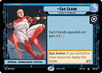 Star Wars: Unlimited Shadows of the Galaxy 001/262 Gar Saxon Viceroy of Mandalore