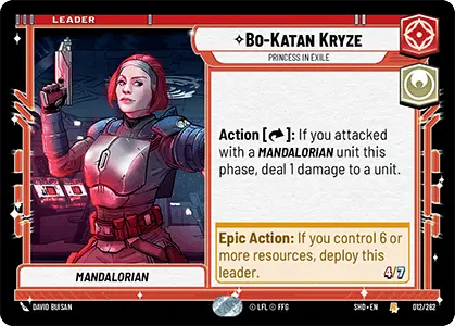 Star Wars: Unlimited Shadows of the Galaxy 012/262 Bo-Katan Kryze Princess in Exile