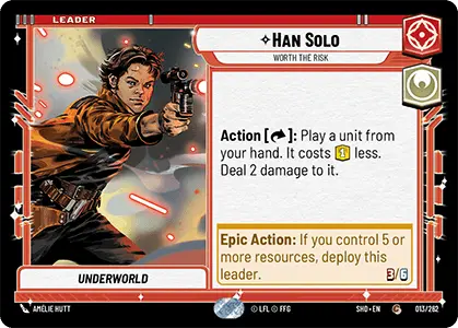 Star Wars: Unlimited Shadows of the Galaxy 013/262 Han Solo Worth the Risk