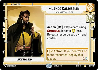 Star Wars: Unlimited Shadows of the Galaxy 017/262 Lando Calrissian With Impeccable Taste