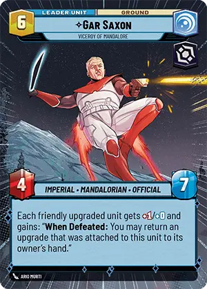 Star Wars: Unlimited Shadows of the Galaxy 001/262 Gar Saxon Viceroy of Mandalore Hyperspace
