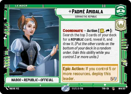 Star Wars: Unlimited Twilight of the Republic TWI 008/257 Padmé Amidala