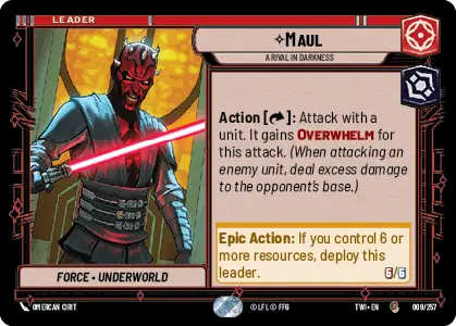Star Wars: Unlimited Twilight of the Republic TWI 009/257 Maul