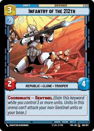 Star Wars: Unlimited Twilight of the Republic TWI 061/257 Infantry of the 212th Foil