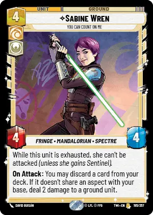 Star Wars: Unlimited Twilight of the Republic TWI 195/257 Sabine Wren