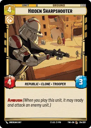 Star Wars: Unlimited Twilight of the Republic TWI 214/257 Hidden Sharpshooter Foil