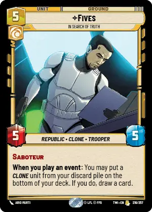 Star Wars: Unlimited Twilight of the Republic TWI 216/257 Fives