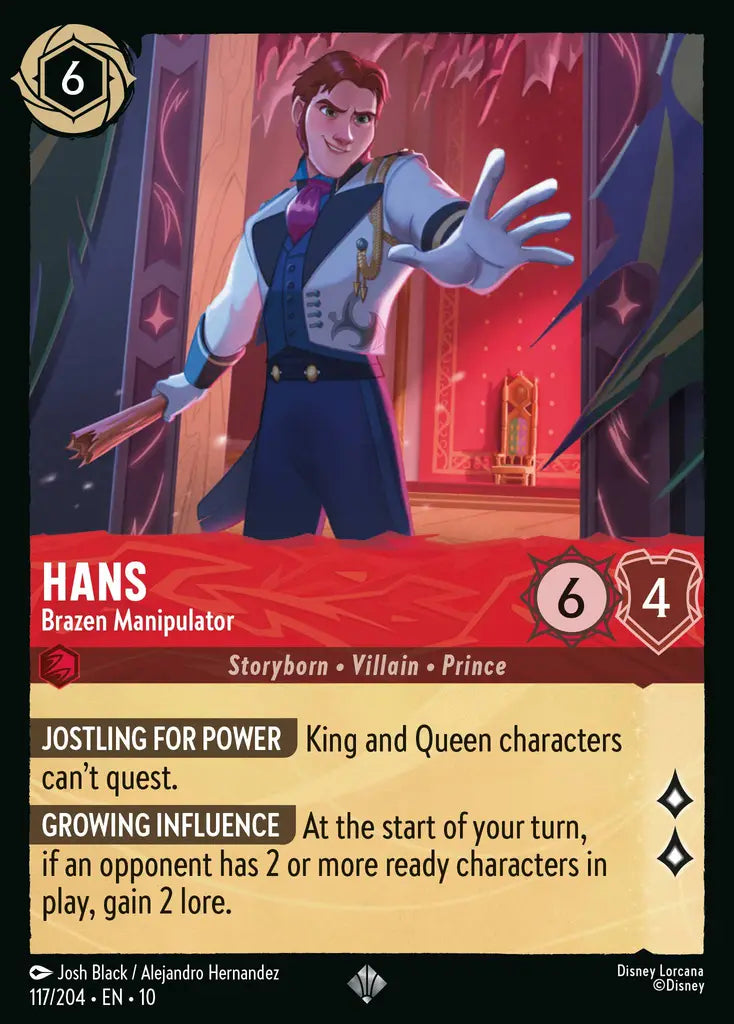 Disney Lorcana Whispers in the Well 117/204 Hans - Brazen Manipulator