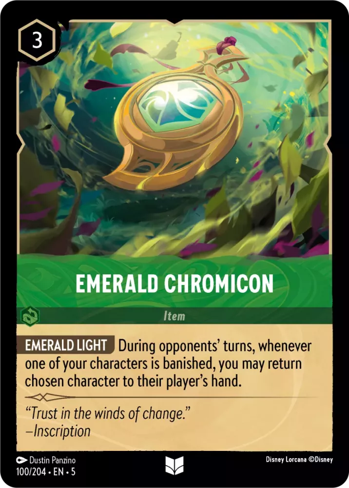 Disney Lorcana Shimmering Skies 100/204 Emerald Chromicon - Item Foil