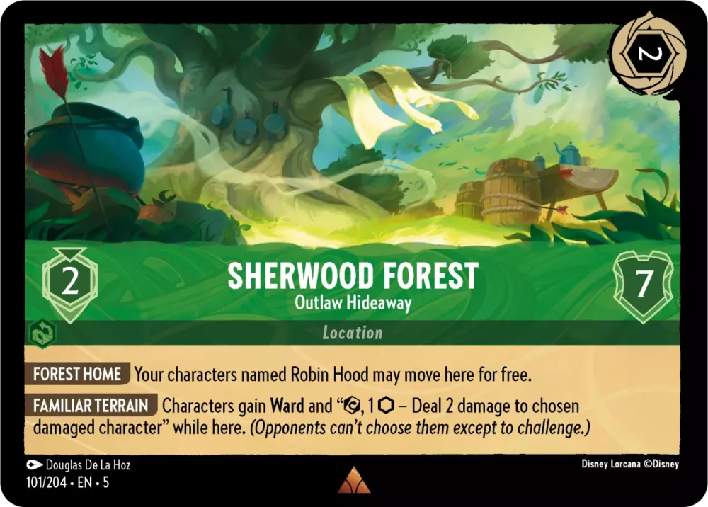 Disney Lorcana Shimmering Skies 101/204 Sherwood Forest - Outlaw Hideaway