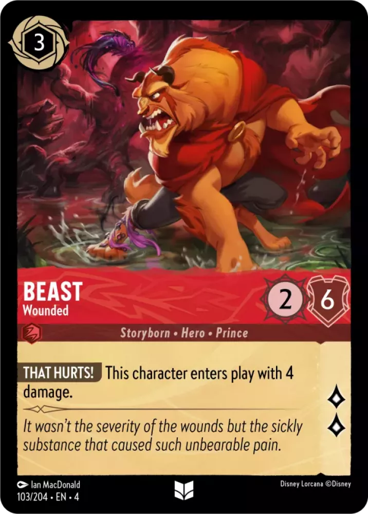 Disney Lorcana Ursula's Return 103/204 Beast - Wounded