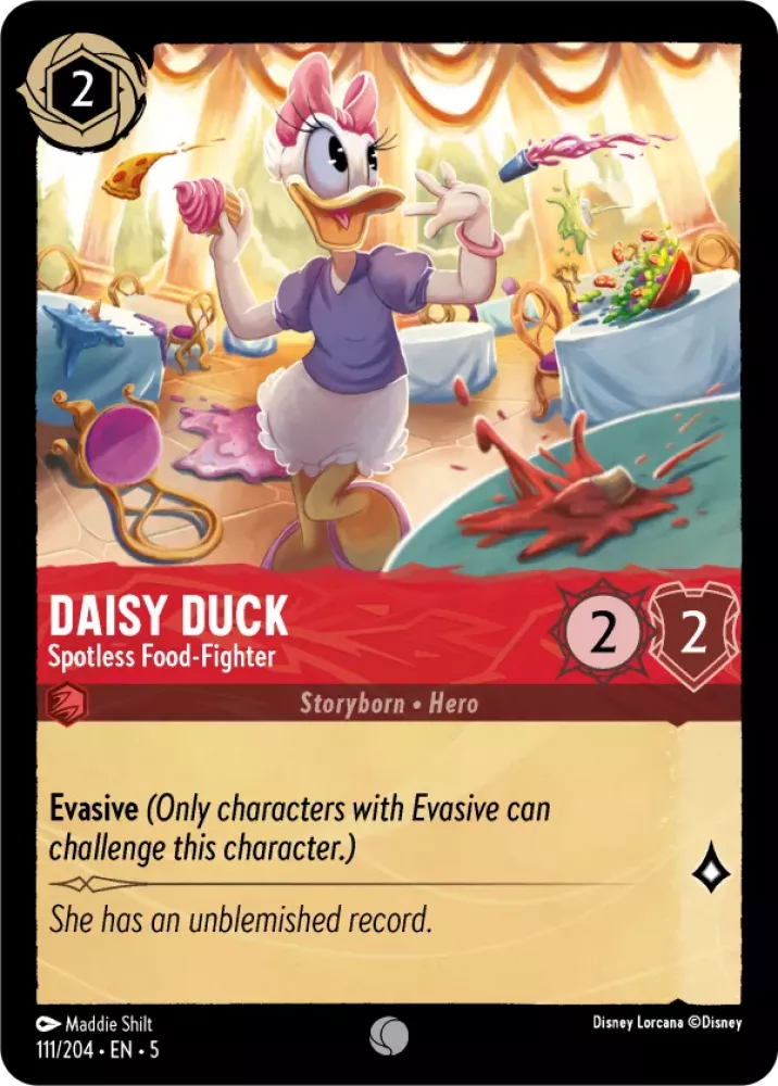 Disney Lorcana Shimmering Skies 111/204 Daisy Duck - Spotless Food-Fighter Foil