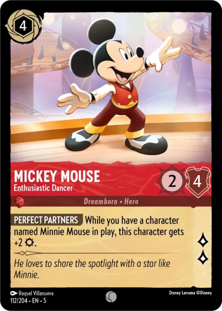Disney Lorcana Shimmering Skies 112/204 Mickey Mouse - Enthusiastic Dancer