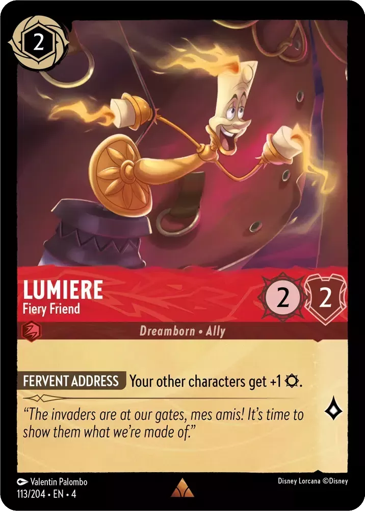 Disney Lorcana Ursula's Return 113/204 Lumiere - Fiery Friend
