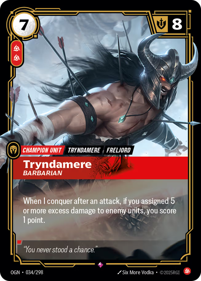 Riftbound: League of Legends TCG Origins 034/289 Tryndamere, Barbarian