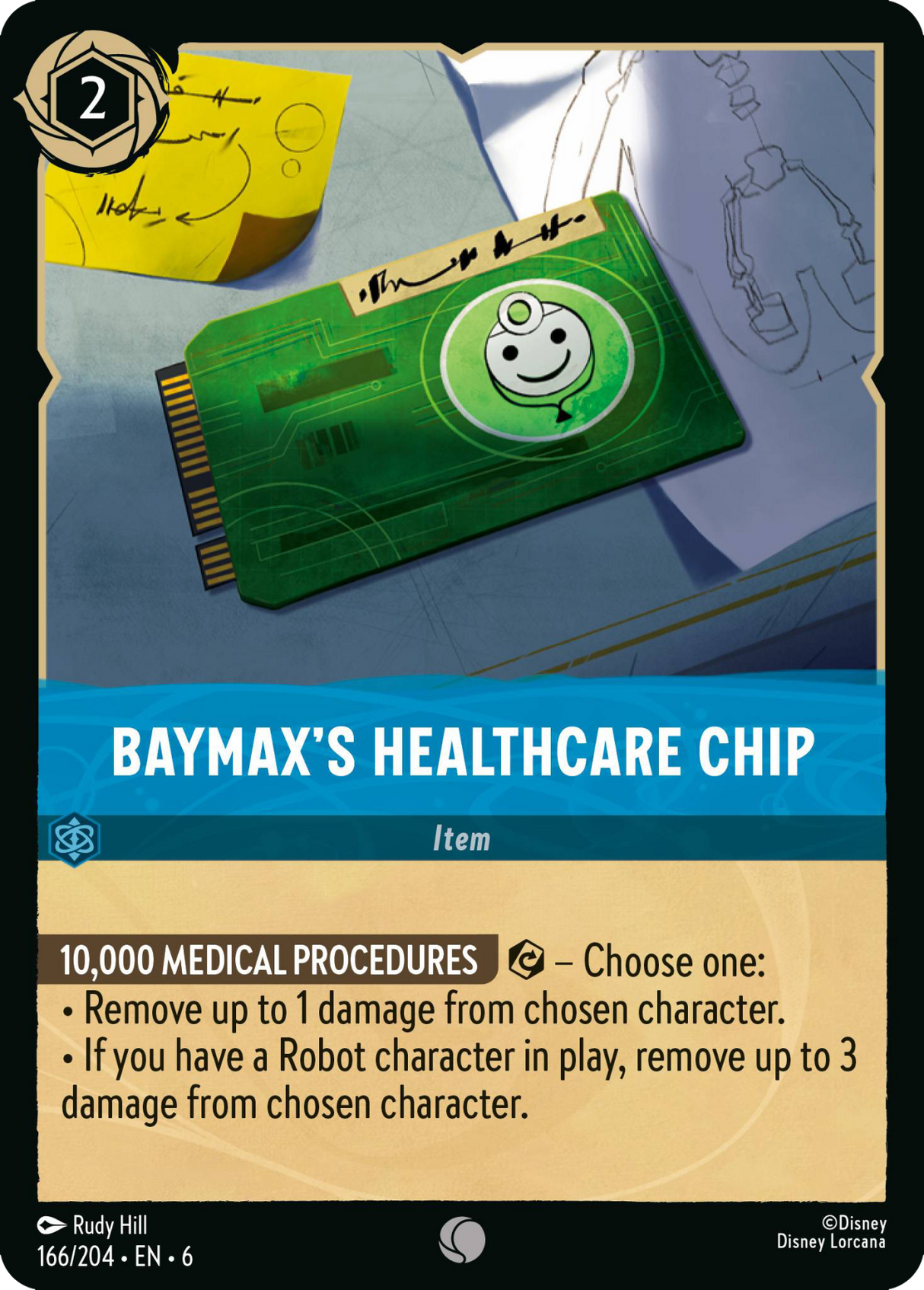 Disney Lorcana Azurite Sea 166/204 Baymax's Healthcare Chip