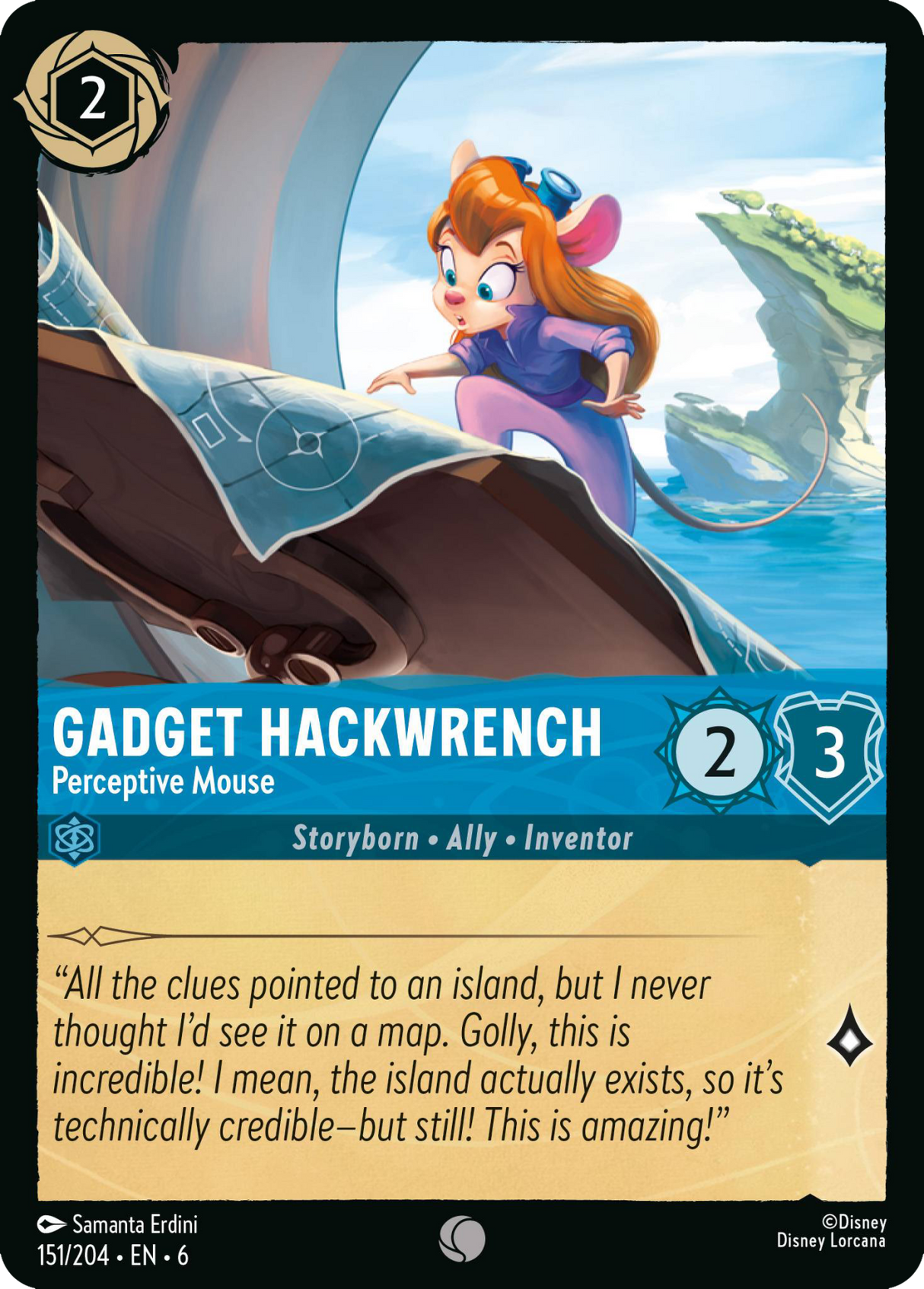 Disney Lorcana Azurite Sea 151/204 Gadget Hackwrench - Perceptive Mouse Foil