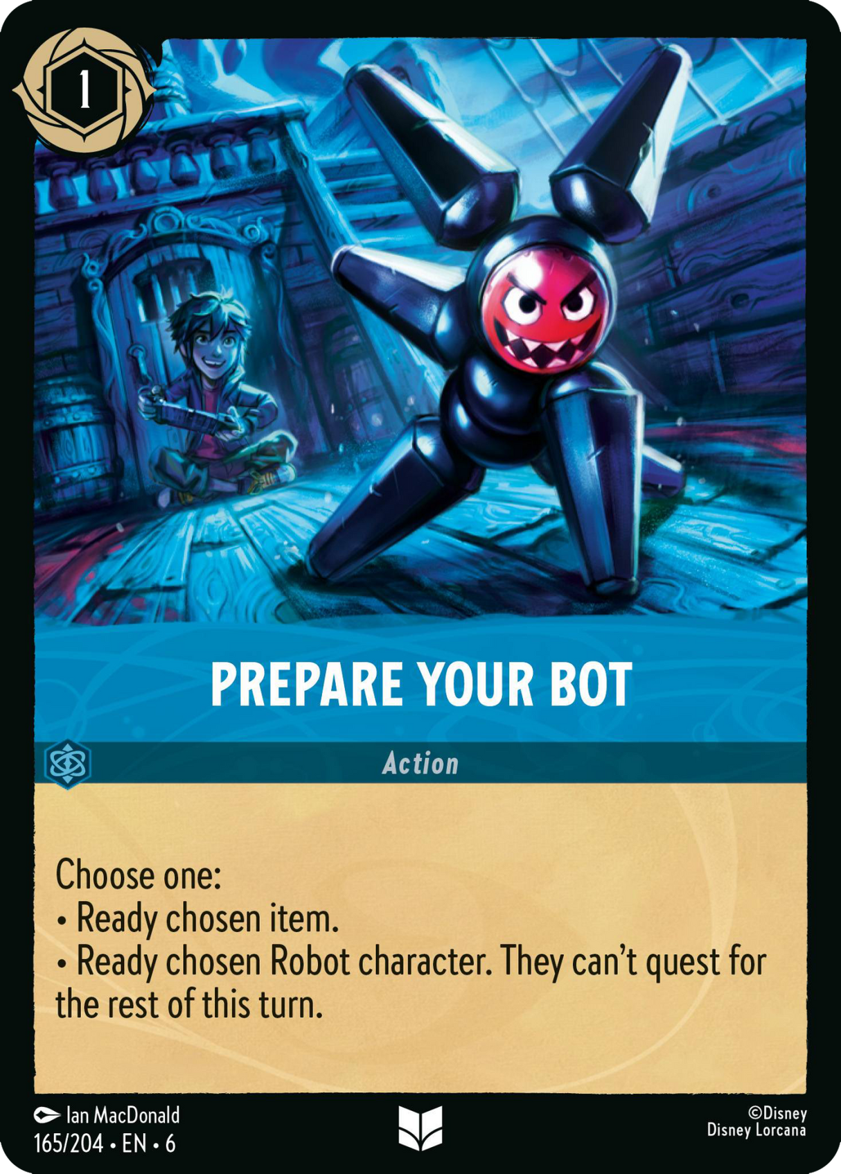 Disney Lorcana Azurite Sea 165/204 Prepare Your Bot Foil