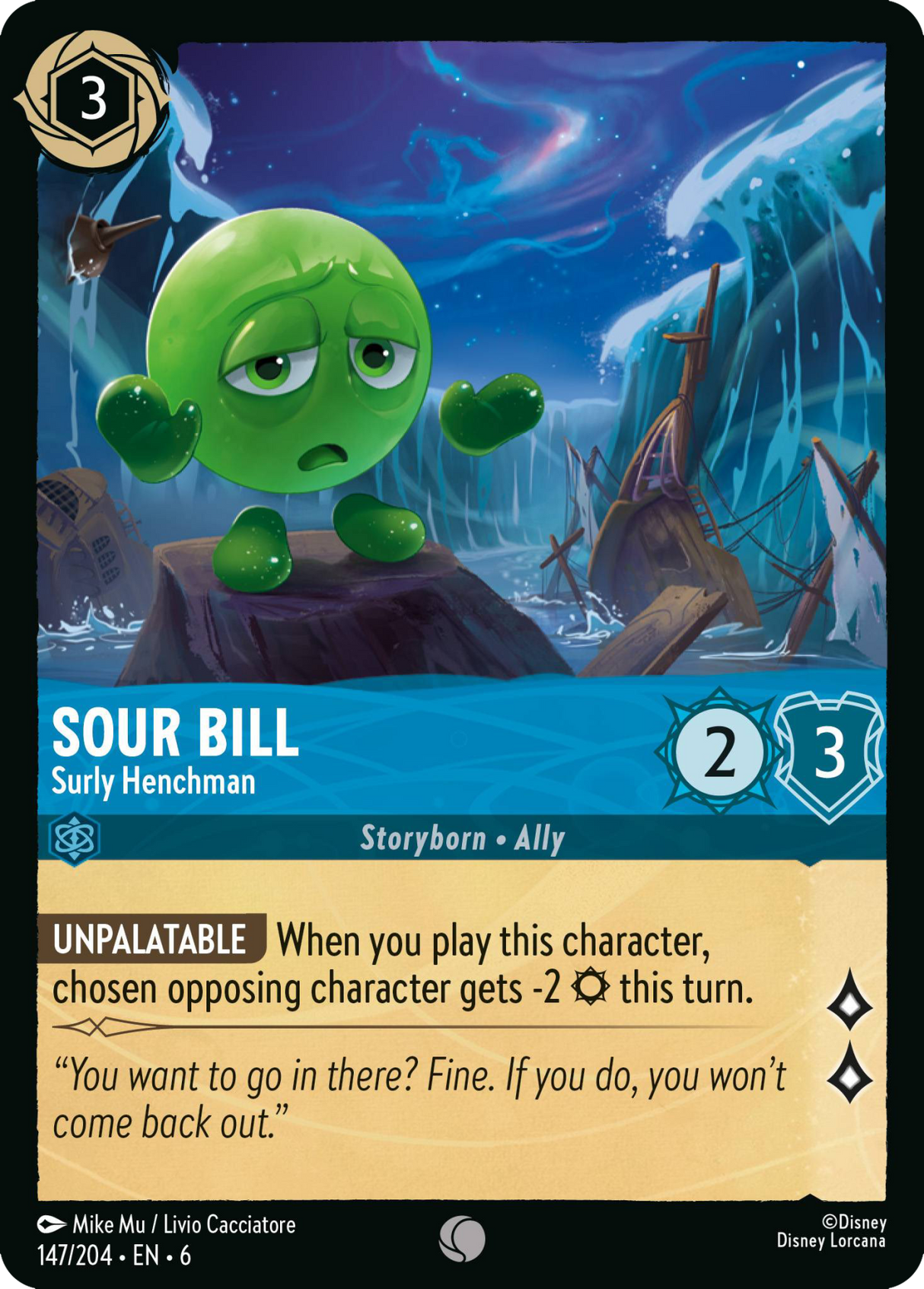 Disney Lorcana Azurite Sea 147/204 Sour Bill - Surly Henchman