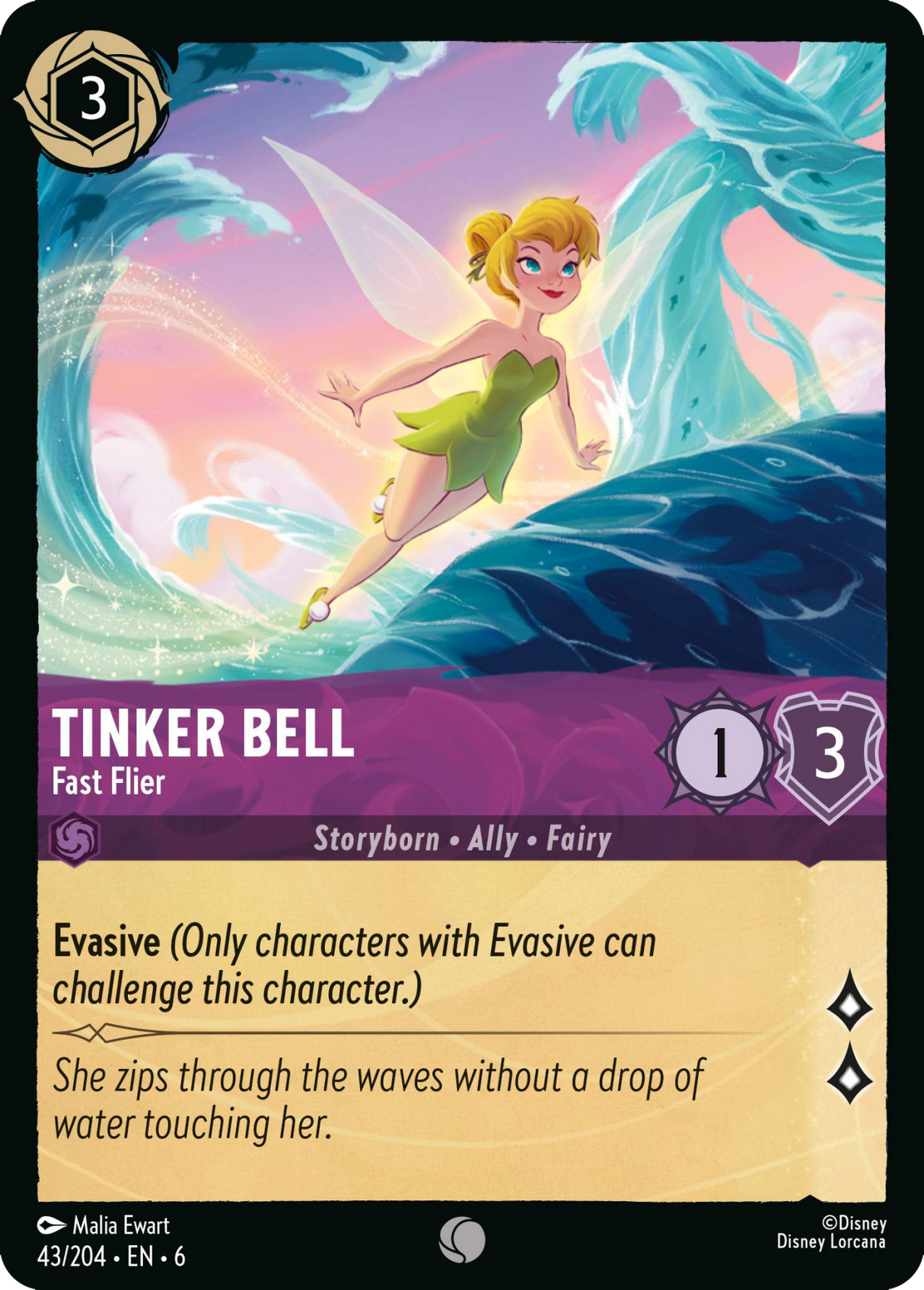 Disney Lorcana Azurite Sea 043/204 Tinker Bell - Fast Flier