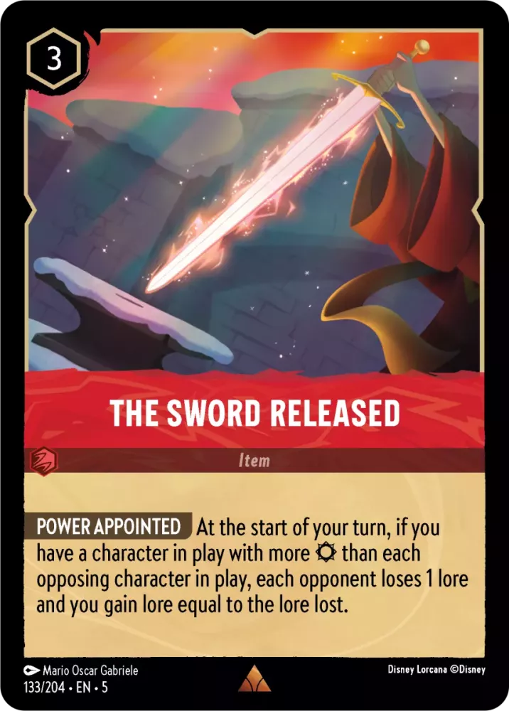 Disney Lorcana Shimmering Skies 133/204 The Sword Released Foil